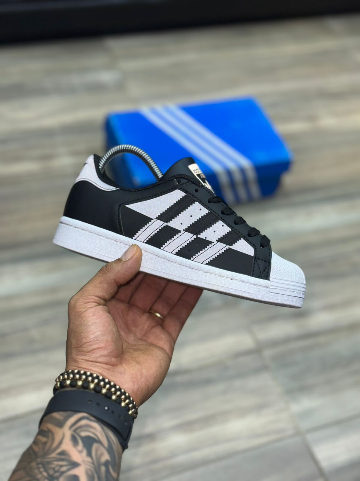 Adidas Superstar negro blanco shell toe triple AAA al por mayor Colombia zapatillascolombia.com