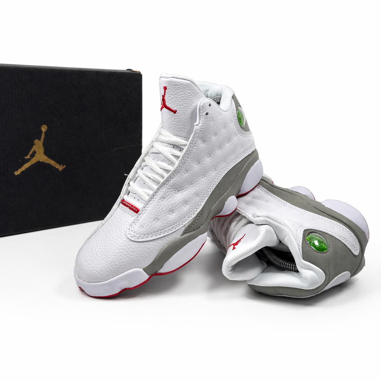 Jordan Retro 13 He Got Game blanca con accent rojo gris suela holographic ojo de gato mayorista Colombia 2026 triple AAA desde 108000 COP