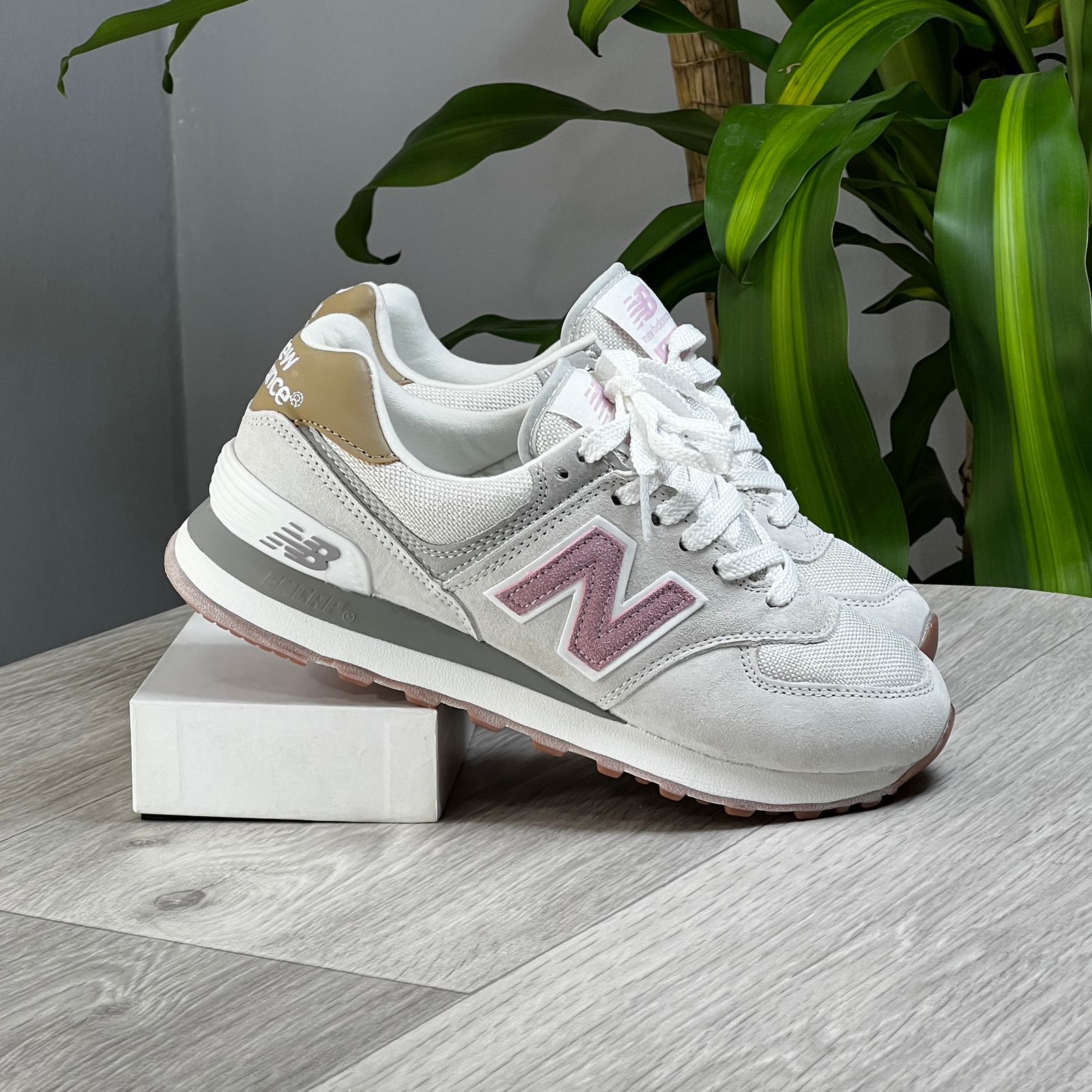 NB 574 replica AAA Colombia logo lateral cosido doble pespunte zapatillascolombia