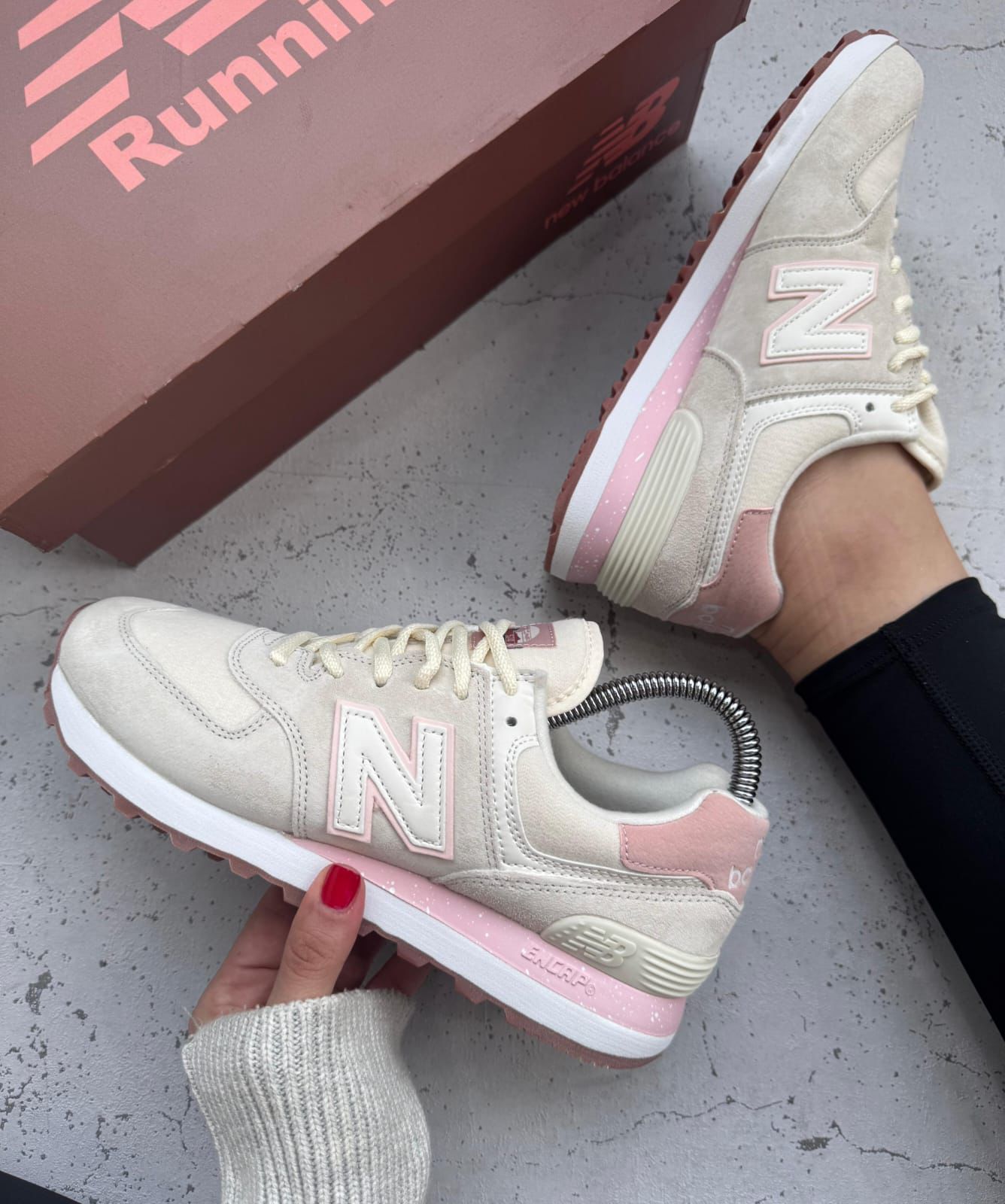 New Balance 574 triple AAA Colombia mayorista detalle ENCAP suela cuero suade combinado clean girl