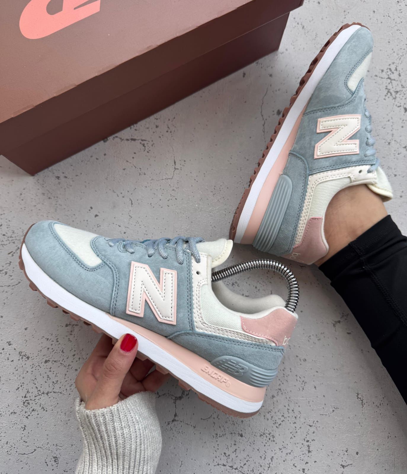 Tenis para quinceañera New Balance 574 pastel celeste y rosa al por mayor Colombia triple AAA