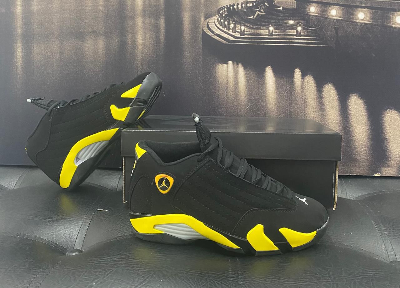 Retro 14 réplica AAA Colombia — Air Jordan 14 Last Shot Black Toe Ferrari distribuidor mayorista Cali envíos 13 ciudades capitales