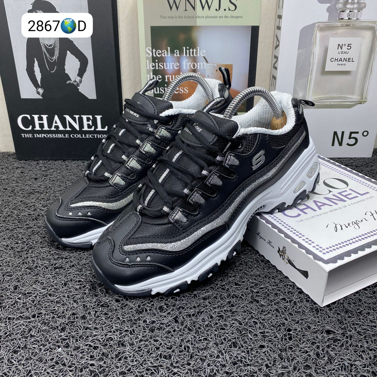 Tenis escolares niñas Skechers Memory Foam negro al por mayor Colombia tallas 22-34