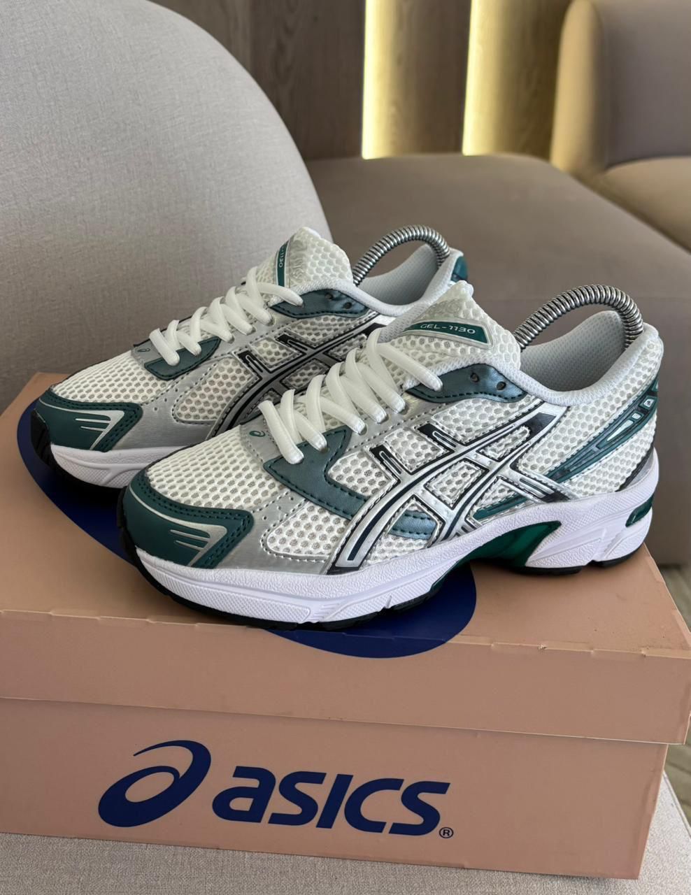 Asics Gel-1130 mujer blanco turquesa triple AAA al por mayor Colombia zapatillascolombia.com