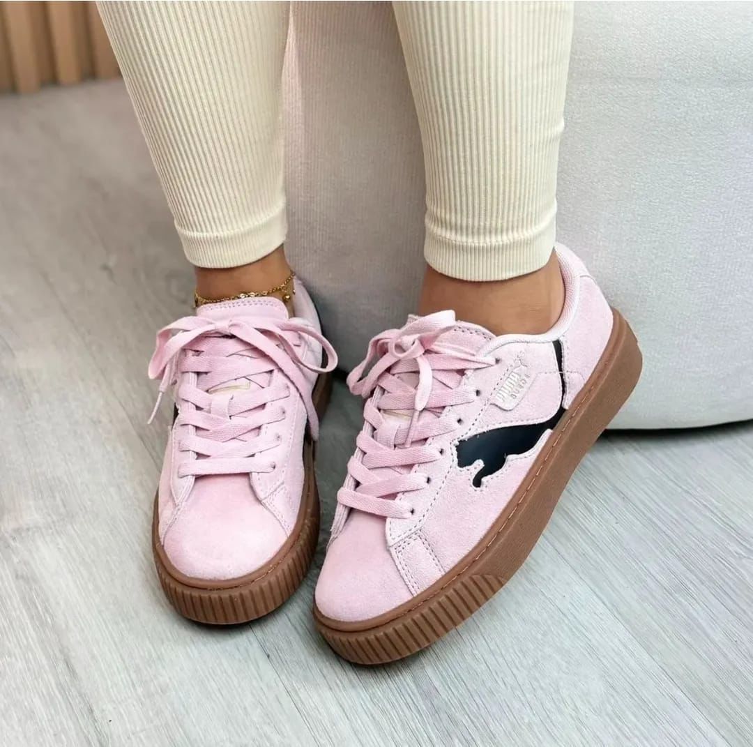 Puma Suede Platform rosa mujer al por mayor Colombia triple AAA — tenis casual con plataforma