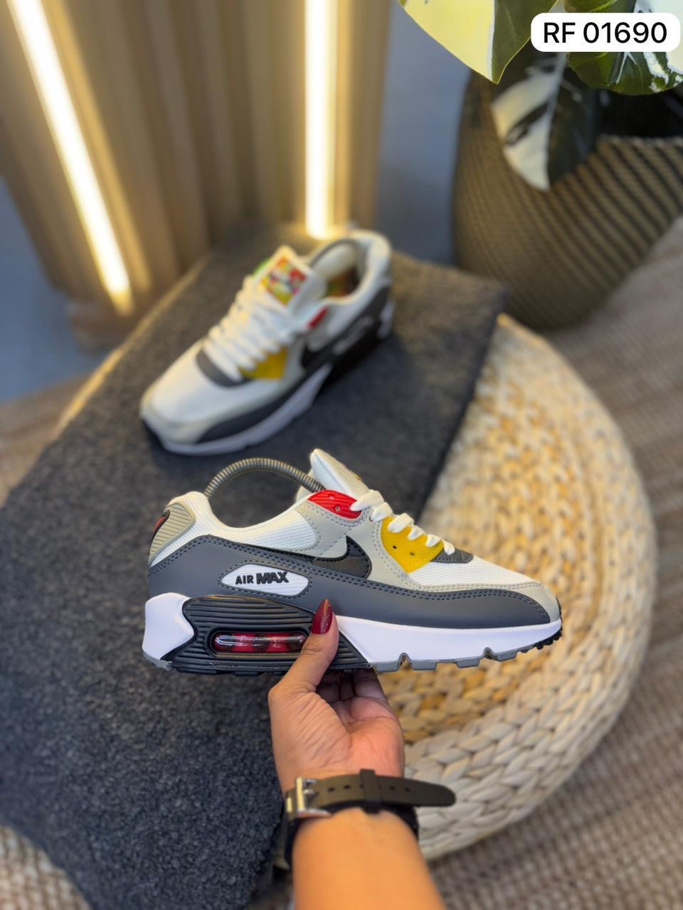 Nike Air Max 90 gris con amarillo replica AAA, precio mayorista Colombia, envios a todo el pais 1-2 dias habiles